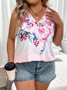 SHEIN LUNE 大碼印花背心上衣 - 彩色 - 查看 4