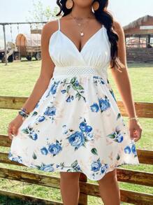 SHEIN Clasi Plus Floral Print Cami Dress - Multicolor - View 7