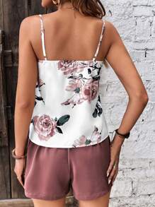 SHEIN LUNE Bộ đồ hai mảnh nữ Thắt lưng Hoa Boho - Nhiều màu - Xem 2