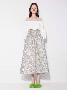 Geo Print Skirt - Multicolor - View 1