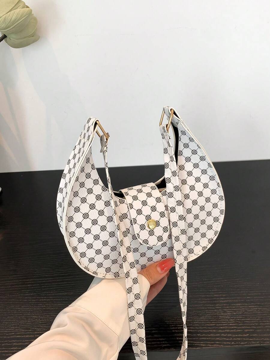 Túi đeo vai đa năng đơn giản đơn giản màu trơn - trắng - Xem 1