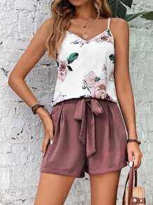 SHEIN LUNE Bộ đồ hai mảnh nữ Thắt lưng Hoa Boho - Nhiều màu - Xem 5