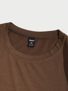 Pahlevi Hombres Camiseta con estampado de letra - Marrón Chocolate - Ver 4