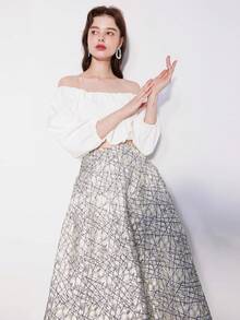 Geo Print Skirt - Multicolor - View 3