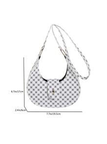 Túi đeo vai đa năng đơn giản đơn giản màu trơn - trắng - Xem 3