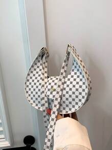 Túi đeo vai đa năng đơn giản đơn giản màu trơn - trắng - Xem 8