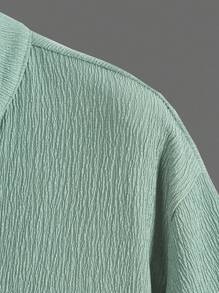 Manfinity Homme 寬鬆版型男士半扣釦恤衫 - 綠色 - 查看 3