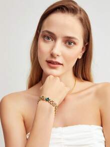 MOTF PREMIUM 1 Đồng Thời Trang Hình Thoi Trang Trí Dây Chuyền Vòng Tay Cho Nữ Cho Cuộc Sống Hàng Ngày - Vàng - Xem 4