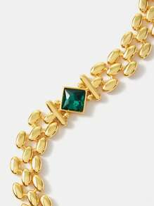 MOTF PREMIUM 1 Đồng Thời Trang Hình Thoi Trang Trí Dây Chuyền Vòng Tay Cho Nữ Cho Cuộc Sống Hàng Ngày - Vàng - Xem 6