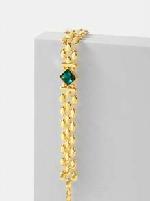 MOTF PREMIUM 1 Đồng Thời Trang Hình Thoi Trang Trí Dây Chuyền Vòng Tay Cho Nữ Cho Cuộc Sống Hàng Ngày - Vàng - Xem 7