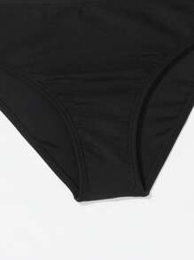 Young Girl Tropical Print Ruffle Hem Bikini Set Summer Beach - Multicolor - View 4