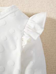 嬰兒女孩荷葉邊雙口袋連身衣和帽子