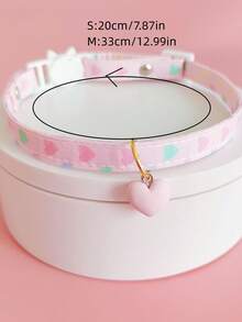 1入組愛心圖案寵物項圈適用於貓和小狗 - 彩色 - 查看 3