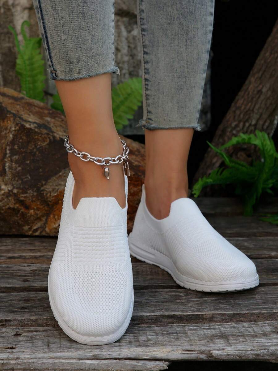 透氣平底一腳蹬運動鞋適用於休閒穿戴