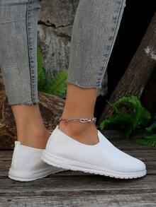 透氣平底一腳蹬運動鞋適用於休閒穿戴