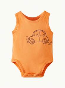 Cozy Pixies 新生兒3入組汽車和字母圖案背心連體衣