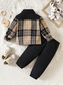 Đứa bé trai In kẻ sọc Áo sơ mi & Quần - Nhiều màu - Xem 2