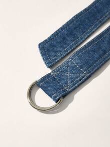 SHEIN SXY 女士牛仔休闲腰带街头、校园 - 藍色 - 查看 5