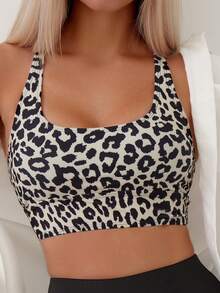 豹紋印花比基尼泳裝上衣 - 彩色 - 查看 7