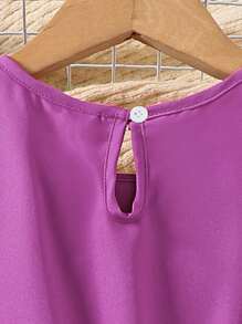 SHEIN Đầm Gái Xù Hoa Dễ thương - Màu tím  Violet - Xem 3