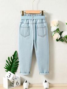 少女紙袋腰牛仔褲