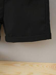 SHEIN 小男童口袋貼布襯衫和短褲不帶T恤