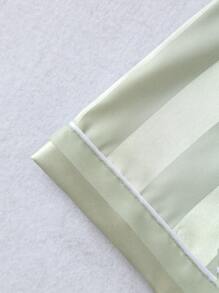 Girls' (big) Striped Design Letter & Eyelash Print Two-piece Homewear Set - Mint Green - View 5