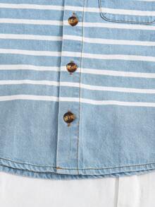 Garçon 1 pièce Chemise En Jean À Rayures
