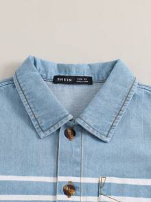 Garçon 1 pièce Chemise En Jean À Rayures