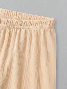 男孩素色T恤和褲子睡衣套裝 - 杏色 - 查看 4