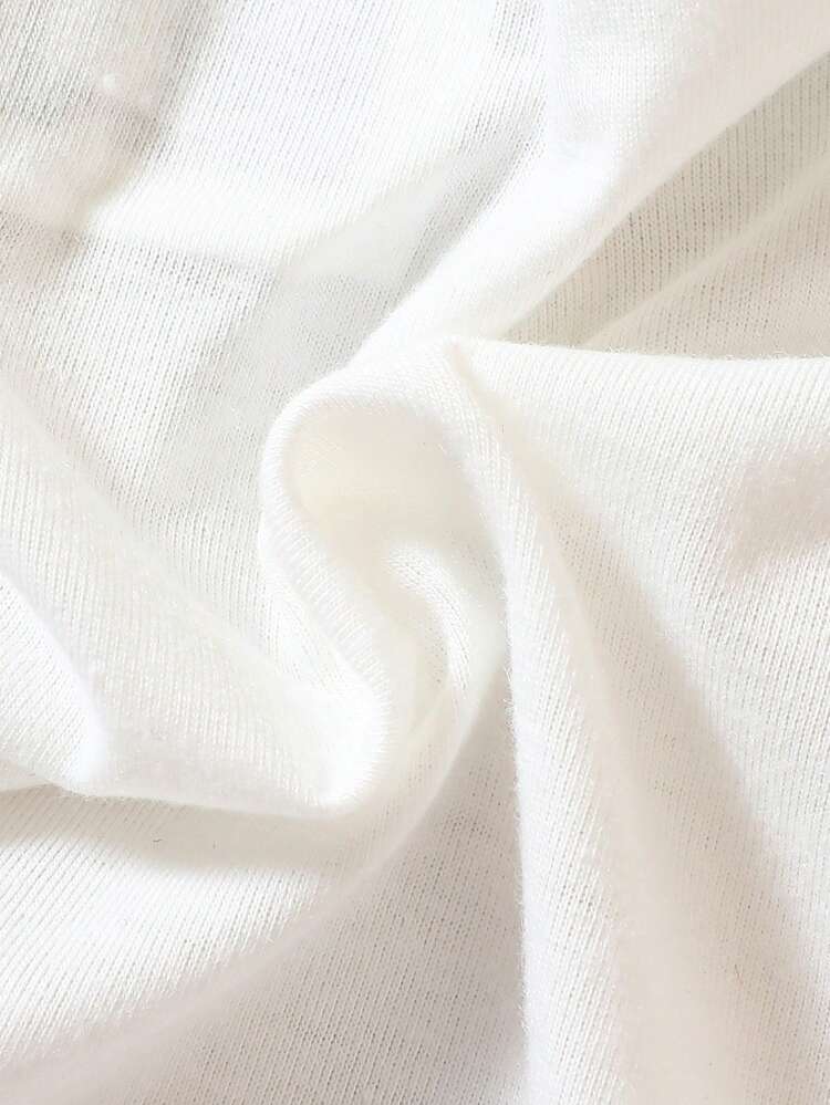 Baby Cartoon Graphic Tee & Striped Shorts - Blue and White - View 8