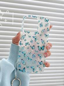 Butterfly Print Clear Phone Case - Multicolor - View 6