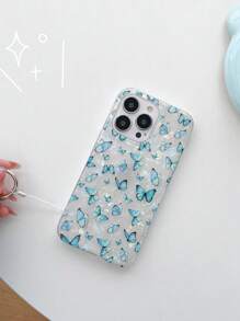 Butterfly Print Clear Phone Case - Multicolor - View 7