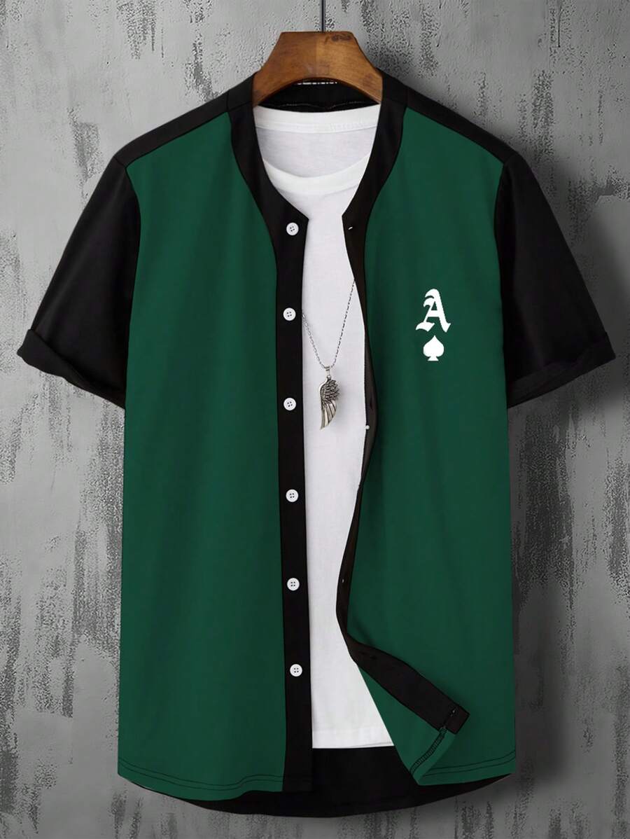 Manfinity Hypemode Men Playing Card Print Shirt Without Tee - Multicolor - View 1