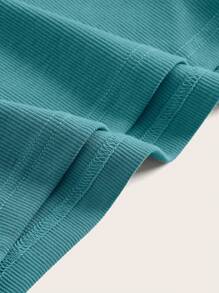 SHEIN EZwear Solid Backless Halter Top - Teal Blue - View 4