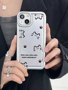 Funda de celular transparente con estampado de gato de dibujos animados - Multicolor - Ver 2