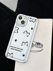 Funda de celular transparente con estampado de gato de dibujos animados - Multicolor - Ver 3