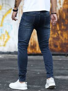 Manfinity Homme Men Cotton Slant Pocket Skinny Jeans