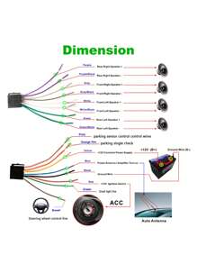 7 英寸高清双 DIN 车载收音机汽车播放器 MP5 触摸屏 Mirrorlink FM AUX USB SD+后置摄像头 - 黑色 - 查看 10
