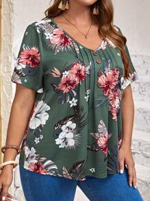 EMERY ROSE Áo thun Plus size Hoa Tất cả trên in Giải trí - Nhiều màu - Xem 3