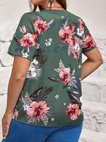 EMERY ROSE Áo thun Plus size Hoa Tất cả trên in Giải trí - Nhiều màu - Xem 2