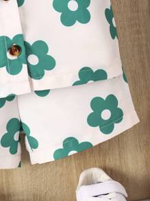 Đứa bé trai In hoa Áo sơ mi & Quần short - Nhiều màu - Xem 7