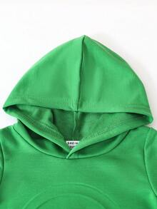 SHEIN 男嬰卡通壓花連帽T恤和短褲套裝 - 彩色 - 查看 3