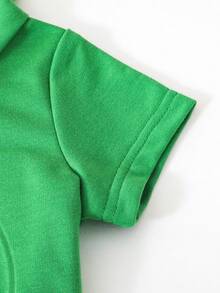 SHEIN 男嬰卡通壓花連帽T恤和短褲套裝 - 彩色 - 查看 5