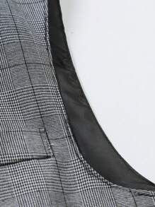 Manfinity Mode Men Plus 1pc Plaid Waistcoat - Grey - View 3