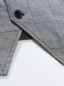 Manfinity Mode Men Plus 1pc Plaid Waistcoat - Grey - View 7