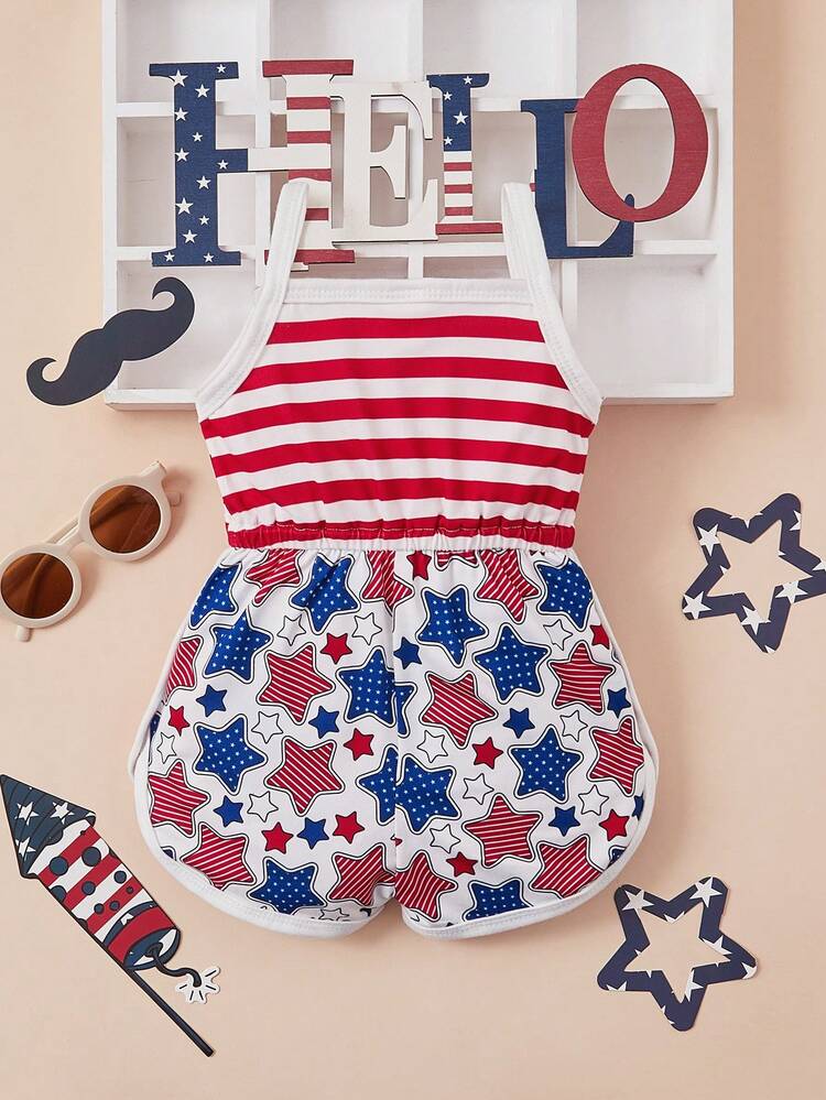 Bebé Mono de tirantes de rayas & americana con estampado de estrella - Multicolor - Añade 2