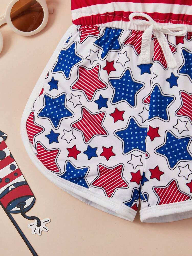 Bebé Mono de tirantes de rayas & americana con estampado de estrella - Multicolor - Añade 3