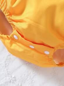 Baby Girl Floral Print Ruffle Trim Bow Front Bodysuit & Hat - Multicolor - View 7