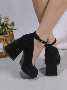 Platform Elegant High Heel Shoes Black - Black - View 4
